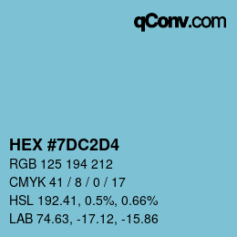 颜色代码: HEX #7DC2D4 | qconv.com