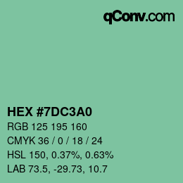 カラーコード: HEX #7DC3A0 | qconv.com