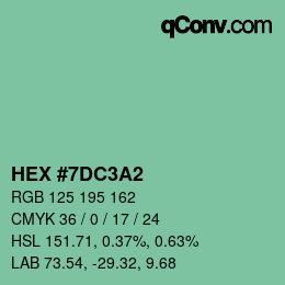 カラーコード: HEX #7DC3A2 | qconv.com