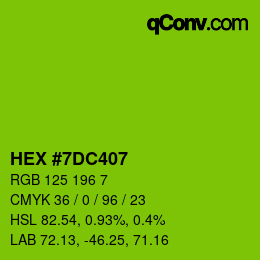 カラーコード: HEX #7DC407 | qconv.com