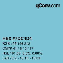 颜色代码: HEX #7DC4D4 | qconv.com