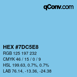 カラーコード: HEX #7DC5E8 | qconv.com