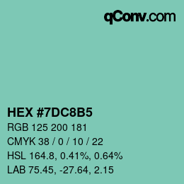 カラーコード: HEX #7DC8B5 | qconv.com