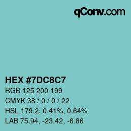 Color code: HEX #7DC8C7 | qconv.com