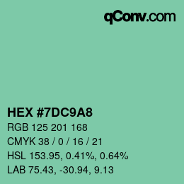 Color code: HEX #7DC9A8 | qconv.com