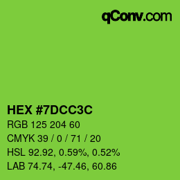 Color code: HEX #7DCC3C | qconv.com
