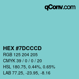 Color code: HEX #7DCCCD | qconv.com