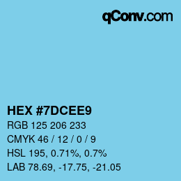Código de color: HEX #7DCEE9 | qconv.com