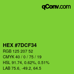 颜色代码: HEX #7DCF34 | qconv.com