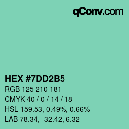 カラーコード: HEX #7DD2B5 | qconv.com