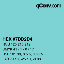 颜色代码: HEX #7DD2D4 | qconv.com