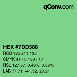 Color code: HEX #7DD388 | qconv.com