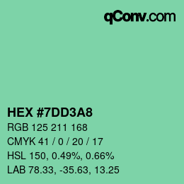 カラーコード: HEX #7DD3A8 | qconv.com