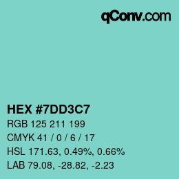 Color code: HEX #7DD3C7 | qconv.com