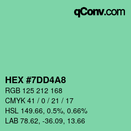颜色代码: HEX #7DD4A8 | qconv.com
