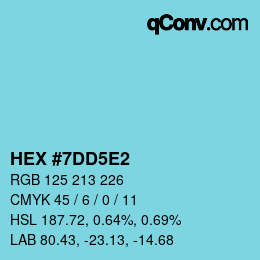 Color code: HEX #7DD5E2 | qconv.com