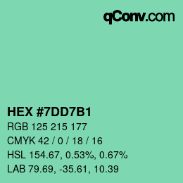 カラーコード: HEX #7DD7B1 | qconv.com