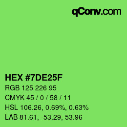 Color code: HEX #7DE25F | qconv.com