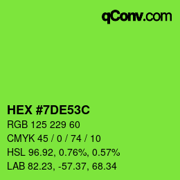 Color code: HEX #7DE53C | qconv.com