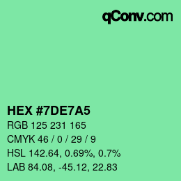 Color code: HEX #7DE7A5 | qconv.com