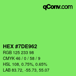 Color code: HEX #7DE962 | qconv.com