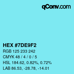 Código de color: HEX #7DE9F2 | qconv.com