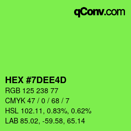 カラーコード: HEX #7DEE4D | qconv.com