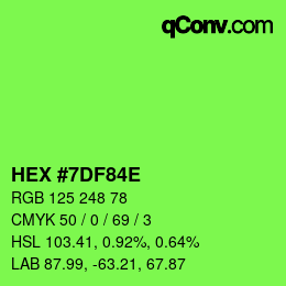 Color code: HEX #7DF84E | qconv.com
