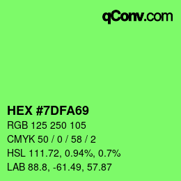カラーコード: HEX #7DFA69 | qconv.com