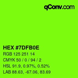 Color code: HEX #7DFB0E | qconv.com