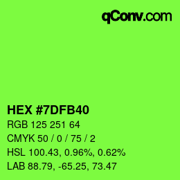 カラーコード: HEX #7DFB40 | qconv.com