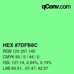 カラーコード: HEX #7DFB8C | qconv.com
