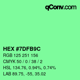 Color code: HEX #7DFB9C | qconv.com