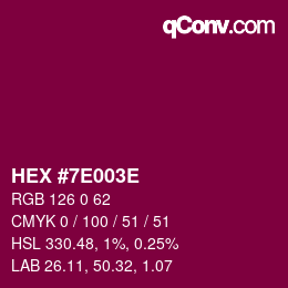 Color code: HEX #7E003E | qconv.com