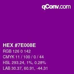 Color code: HEX #7E008E | qconv.com