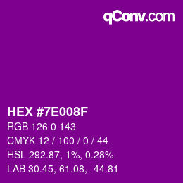 Color code: HEX #7E008F | qconv.com
