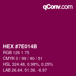 Color code: HEX #7E014B | qconv.com