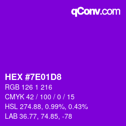 Color code: HEX #7E01D8 | qconv.com