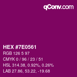 Color code: HEX #7E0561 | qconv.com