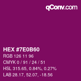 Código de color: HEX #7E0B60 | qconv.com - big