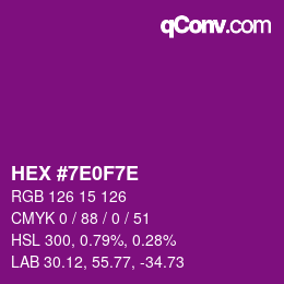 Color code: HEX #7E0F7E | qconv.com