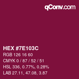 Color code: HEX #7E103C | qconv.com