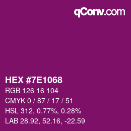 カラーコード: HEX #7E1068 | qconv.com