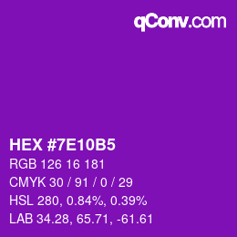 Color code: HEX #7E10B5 | qconv.com