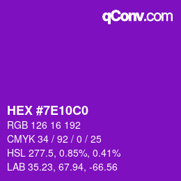 Color code: HEX #7E10C0 | qconv.com
