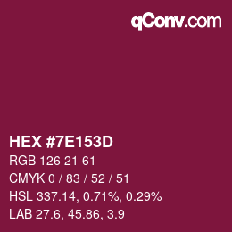 Color code: HEX #7E153D | qconv.com