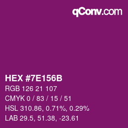 Color code: HEX #7E156B | qconv.com