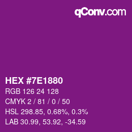 Color code: HEX #7E1880 | qconv.com
