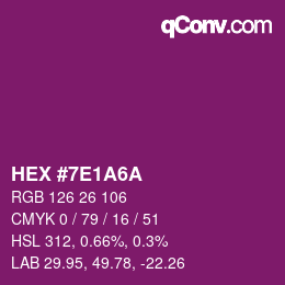 Color code: HEX #7E1A6A | qconv.com