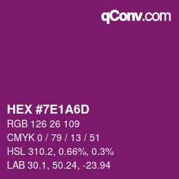 Color code: HEX #7E1A6D | qconv.com